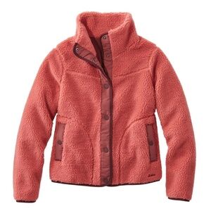 LL Bean Women's Sherpa Fleece Jacket XS Mineral Red NWT ($99)